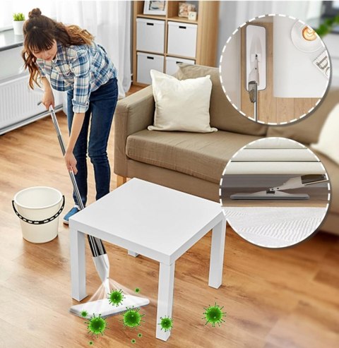 MOP PŁASKI DO MYCIA PODŁOGI ZE SPRYSKIWACZEM + wkład nakładka MIKROFIBRA