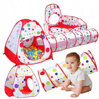 NAMIOT KOJEC SUCHY BASEN NA PIŁKI TUNEL IGLO DLA DZIECI DOMEK 3W1 KOSZ