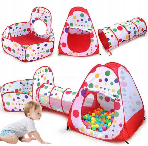 NAMIOT KOJEC SUCHY BASEN NA PIŁKI TUNEL IGLO DLA DZIECI DOMEK 3W1 KOSZ