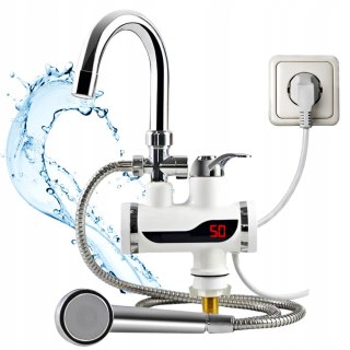 PODGRZEWACZ WODY PRZEPŁYWOWY ELEKTRYCZNY KRAN DO UMYWALKI 3000W + PRYSZNIC