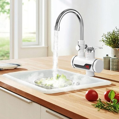 PODGRZEWACZ WODY PRZEPŁYWOWY ELEKTRYCZNY KRAN DO UMYWALKI 3000W + PRYSZNIC