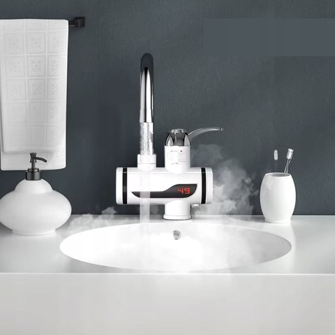 PODGRZEWACZ WODY PRZEPŁYWOWY ELEKTRYCZNY KRAN DO UMYWALKI 3000W + PRYSZNIC