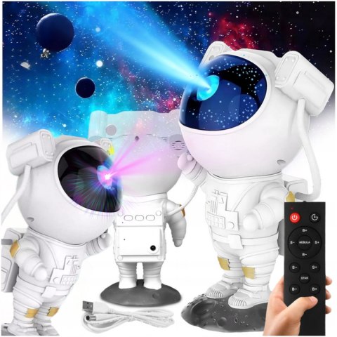 PROJEKTOR GWIAZD ASTRONAUTA LAMPKA NOCNA DLA DZIECI KOSMOS PILOT RZUTNIK