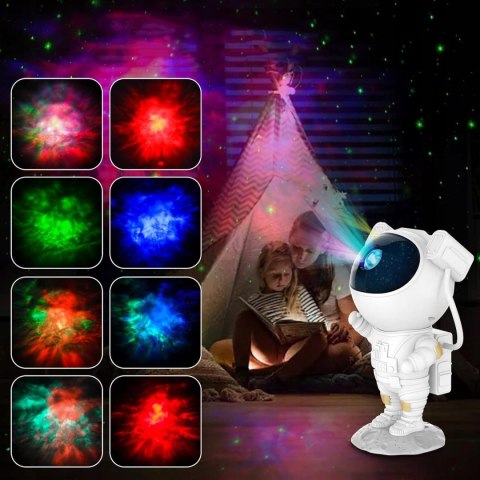 PROJEKTOR GWIAZD ASTRONAUTA LAMPKA NOCNA DLA DZIECI KOSMOS PILOT RZUTNIK
