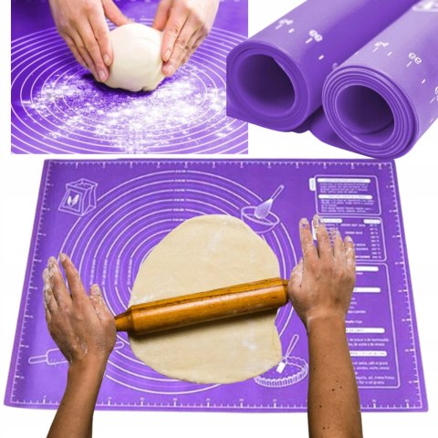 STOLNICA MATA KUCHENNA SILIKONOWA Z MIARAMI PODKŁADKA ANTYPOŚLIZGOWA XL