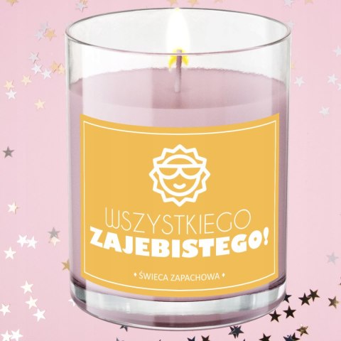 ŚWIECA SOJOWA ŚWIECZKA ZAPACHOWA etykieta WSZYSTKIEGO ZAJEBISTEGO PREZENT
