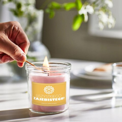 ŚWIECA SOJOWA ŚWIECZKA ZAPACHOWA etykieta WSZYSTKIEGO ZAJEBISTEGO PREZENT