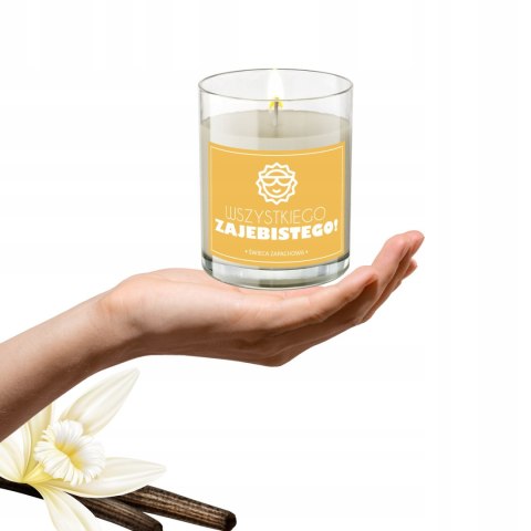 ŚWIECA SOJOWA ŚWIECZKA ZAPACHOWA etykieta WSZYSTKIEGO ZAJEBISTEGO PREZENT