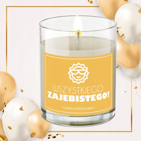 ŚWIECA SOJOWA ŚWIECZKA ZAPACHOWA etykieta WSZYSTKIEGO ZAJEBISTEGO PREZENT