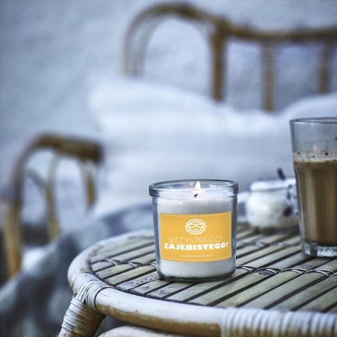 ŚWIECA SOJOWA ŚWIECZKA ZAPACHOWA etykieta WSZYSTKIEGO ZAJEBISTEGO PREZENT