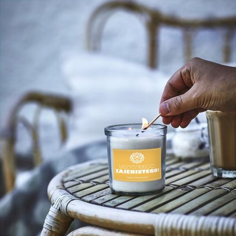 ŚWIECA SOJOWA ŚWIECZKA ZAPACHOWA etykieta WSZYSTKIEGO ZAJEBISTEGO PREZENT