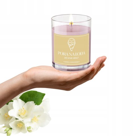 ŚWIECA SOJOWA ŚWIECZKA ZAPACHOWA wesoła etykieta PORA NA LODA PREZENT 40H