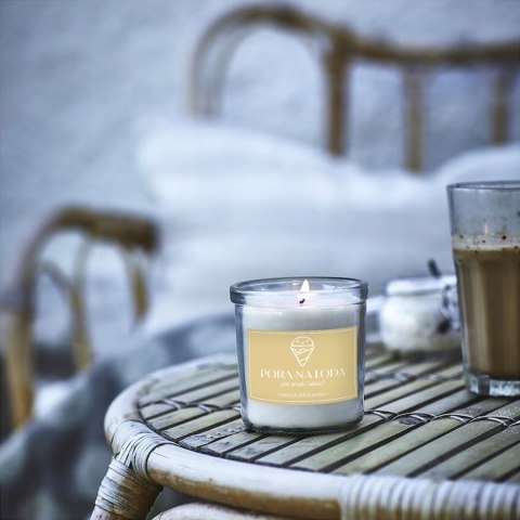 ŚWIECA SOJOWA ŚWIECZKA ZAPACHOWA wesoła etykieta PORA NA LODA PREZENT 40H