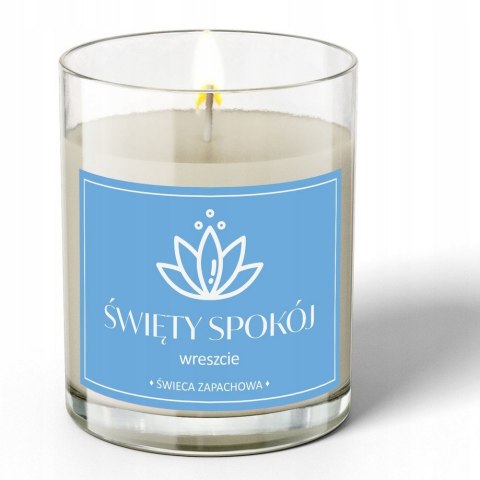 ŚWIECA SOJOWA ŚWIECZKA ZAPACHOWA wesoła etykieta ŚWIĘTY SPOKÓJ PREZENT 40H
