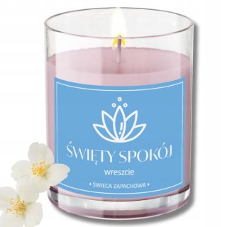 ŚWIECA SOJOWA ŚWIECZKA ZAPACHOWA wesoła etykieta ŚWIĘTY SPOKÓJ PREZENT 40H