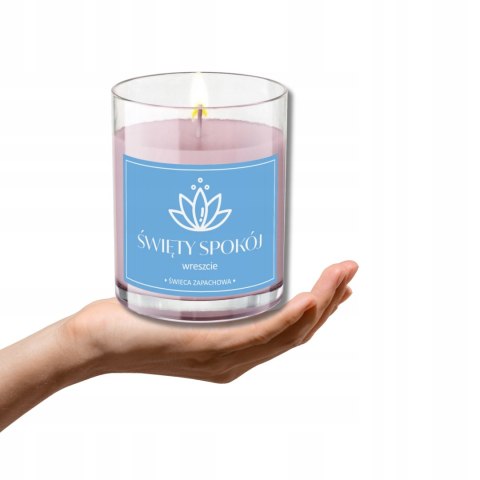 ŚWIECA SOJOWA ŚWIECZKA ZAPACHOWA wesoła etykieta ŚWIĘTY SPOKÓJ PREZENT 40H