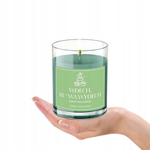 ŚWIECA SOJOWA ŚWIECZKA wesoła etykieta WDECH KU*WA WYDECH PREZENT 40H