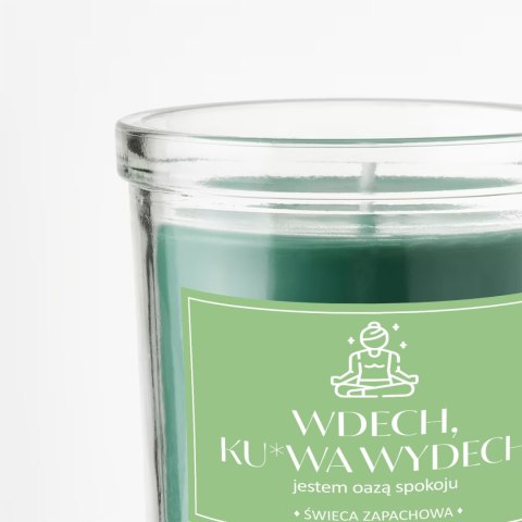 ŚWIECA SOJOWA ŚWIECZKA wesoła etykieta WDECH KU*WA WYDECH PREZENT 40H