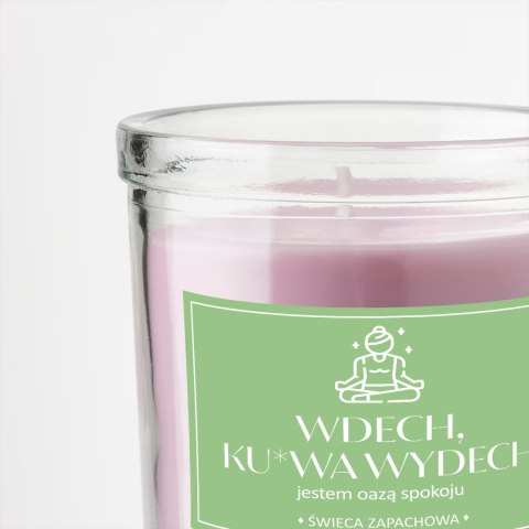 ŚWIECA SOJOWA ŚWIECZKA wesoła etykieta WDECH KU*WA WYDECH PREZENT 40H