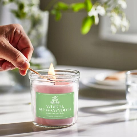 ŚWIECA SOJOWA ŚWIECZKA wesoła etykieta WDECH KU*WA WYDECH PREZENT 40H