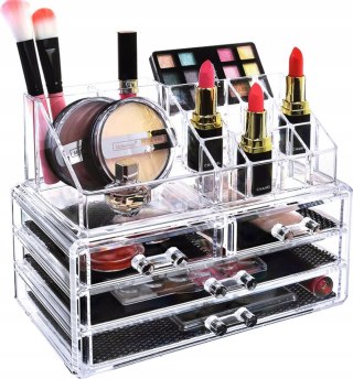 SZKATUŁKA ORGANIZER PUDEŁKO DUŻY POJEMNIK NA KOSMETYKI BIŻUTERIĘ ZEGARKI