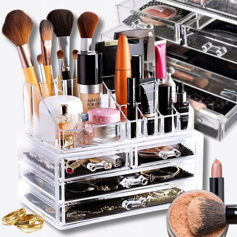 SZKATUŁKA ORGANIZER PUDEŁKO DUŻY POJEMNIK NA KOSMETYKI BIŻUTERIĘ ZEGARKI