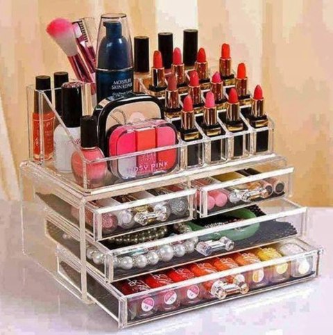 SZKATUŁKA ORGANIZER PUDEŁKO DUŻY POJEMNIK NA KOSMETYKI BIŻUTERIĘ ZEGARKI