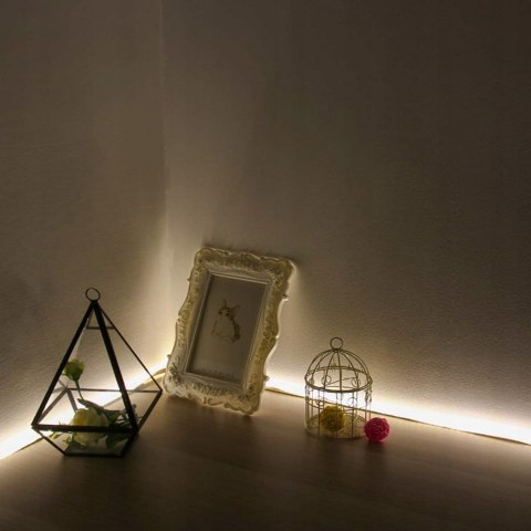 TAŚMA LED BIAŁA CIEPŁA 5M 3500K 12V 230V Neon Ledy WODOODPORNA + ZASILACZ