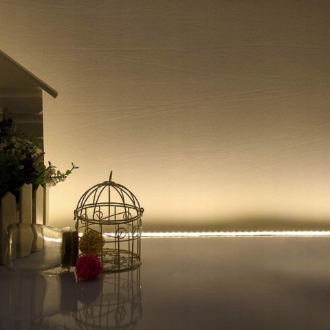 TAŚMA LED BIAŁA CIEPŁA 5M 3500K 12V 230V Neon Ledy WODOODPORNA + ZASILACZ