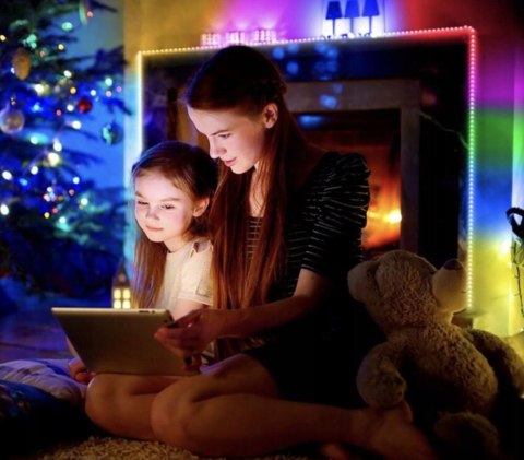 TAŚMA LED RGB 5050 BIAŁA KOLOROWA MOCNA WODOODPORNA SAMOPRZYLEPNA 5M +PILOT