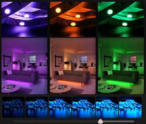 TAŚMA LED RGB 5050 BIAŁA KOLOROWA MOCNA WODOODPORNA SAMOPRZYLEPNA 5M +PILOT