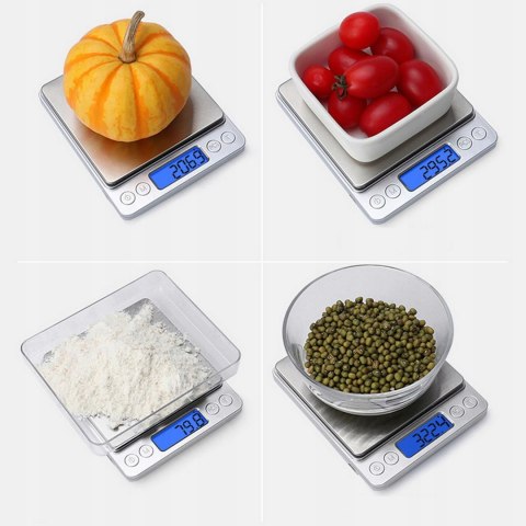 WAGA CYFROWA PRECYZYJNA JUBILERSKA KUCHENNA LCD 2KG 2000G 0,1 ELEKTRONICZNA