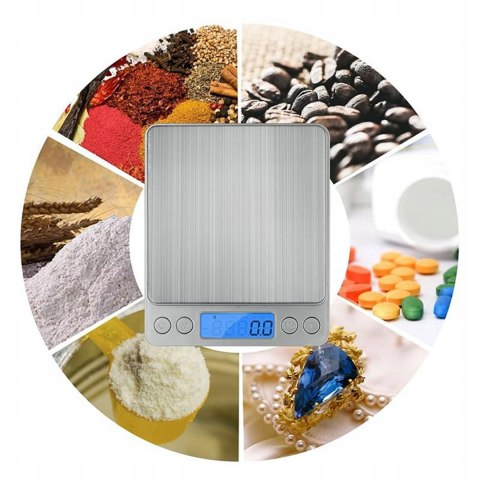 WAGA CYFROWA PRECYZYJNA JUBILERSKA KUCHENNA LCD 2KG 2000G 0,1 ELEKTRONICZNA