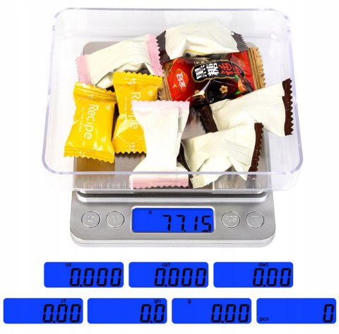 WAGA CYFROWA PRECYZYJNA JUBILERSKA KUCHENNA LCD 2KG 2000G 0,1 ELEKTRONICZNA