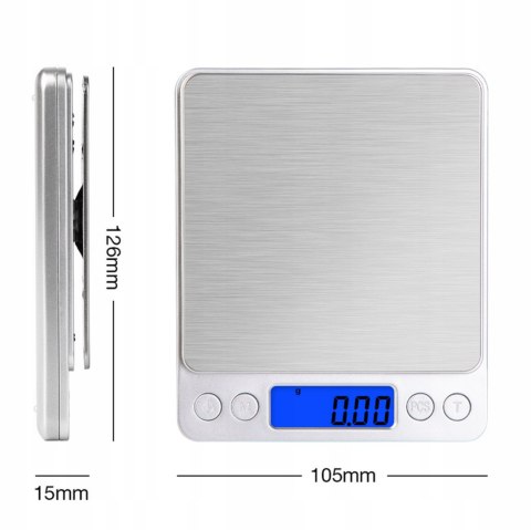 WAGA CYFROWA PRECYZYJNA JUBILERSKA KUCHENNA LCD 2KG 2000G 0,1 ELEKTRONICZNA