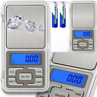 WAGA JUBILERSKA ELEKTRONICZNA PRECYZYJNA LCD KIESZONKOWA 0,01 200g +BATERIE