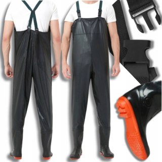 WODERY BUTY WĘDKARSKIE SPODNIOBUTY ANTYPOŚLIZGOWE RYBACKIE GUMOWE SZELKI 42