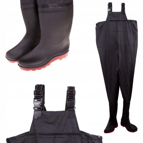 WODERY BUTY WĘDKARSKIE SPODNIOBUTY ANTYPOŚLIZGOWE RYBACKIE GUMOWE SZELKI 42