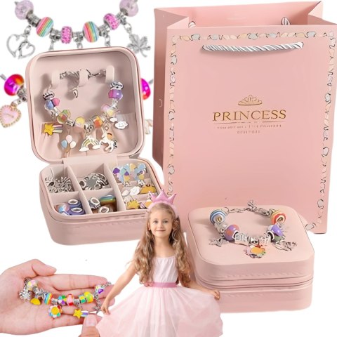 ZESTAW DO ROBIENIA BRANSOLETEK I NASZYJNIKÓW DIY CHARMS BIŻUTERI KORALIKI