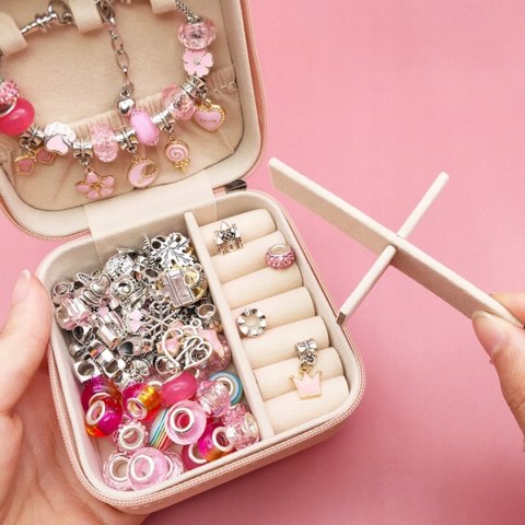 ZESTAW DO ROBIENIA BRANSOLETEK I NASZYJNIKÓW DIY CHARMS BIŻUTERI KORALIKI