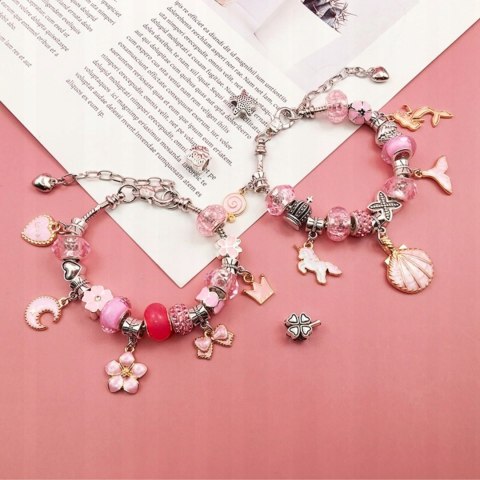 ZESTAW DO ROBIENIA BRANSOLETEK I NASZYJNIKÓW DIY CHARMS BIŻUTERI KORALIKI