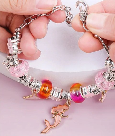 ZESTAW DO ROBIENIA BRANSOLETEK I NASZYJNIKÓW DIY CHARMS BIŻUTERI KORALIKI