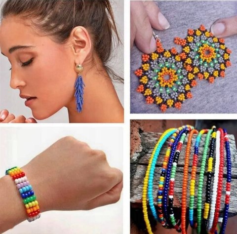 ZESTAW DO ROBIENIA BRANSOLETEK NASZYJNIKÓW BIŻUTERII KORALIKI LITERKI DIY