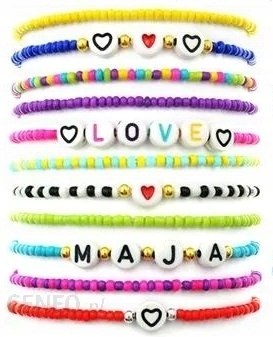 ZESTAW DO ROBIENIA BRANSOLETEK NASZYJNIKÓW BIŻUTERII KORALIKI LITERKI DIY