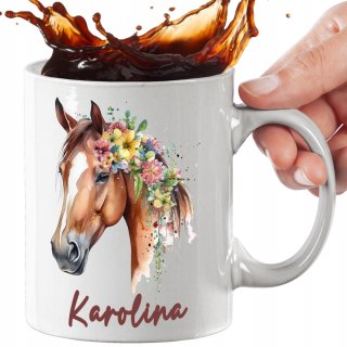 KUBEK I PODUSZKA KOŃ 01 IMIĘ ZESTAW DLA KONIARY HOBBY HORSIARY
