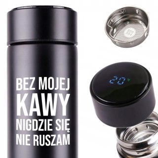 KUBEK TERMICZNY TERMOS LED Z NADRUKIEM PREZENT dla kawosza 01