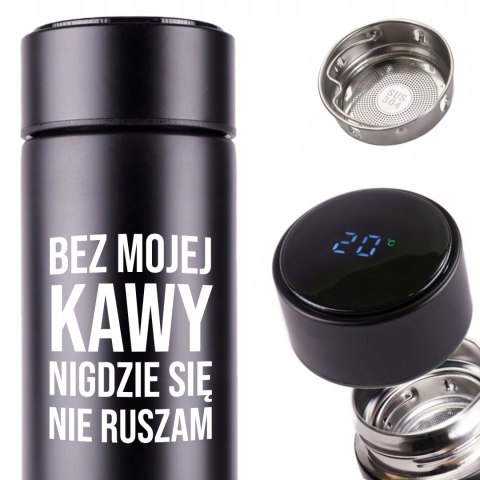 KUBEK TERMICZNY TERMOS LED Z NADRUKIEM PREZENT dla kawosza 01