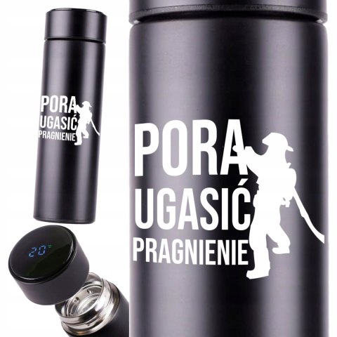KUBEK TERMICZNY TERMOS LED Z NADRUKIEM PREZENT dla strażaka OSP 01