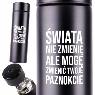 KUBEK TERMICZNY TERMOS LED Z NADRUKIEM PREZENT dla stylistki paznokci 02
