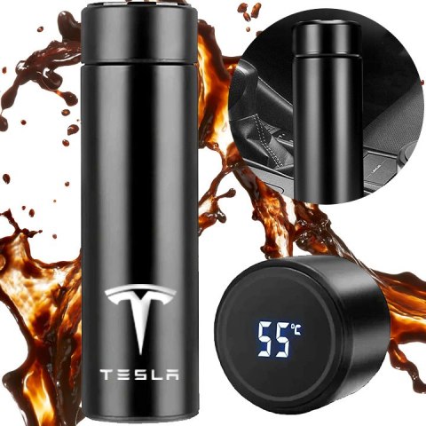 KUBEK TERMICZNY TESLA TERMOS NA KAWĘ HERBATĘ Z WYŚWIETLACZEM LED BUTELKA
